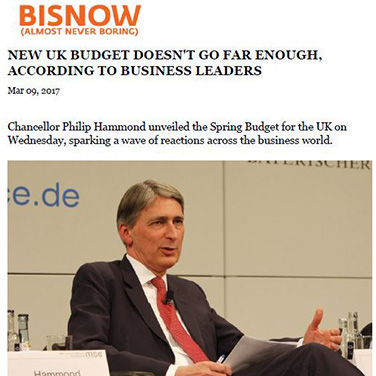 Paul Cook responds to the Chancellor's Spring Budget in Bisnow